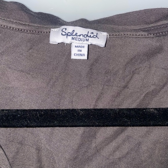 SPLENDID Womens KATE V-NECK T-SHIRT MEDIUM OLIVE BROWN CAMO - Picture 4 of 5